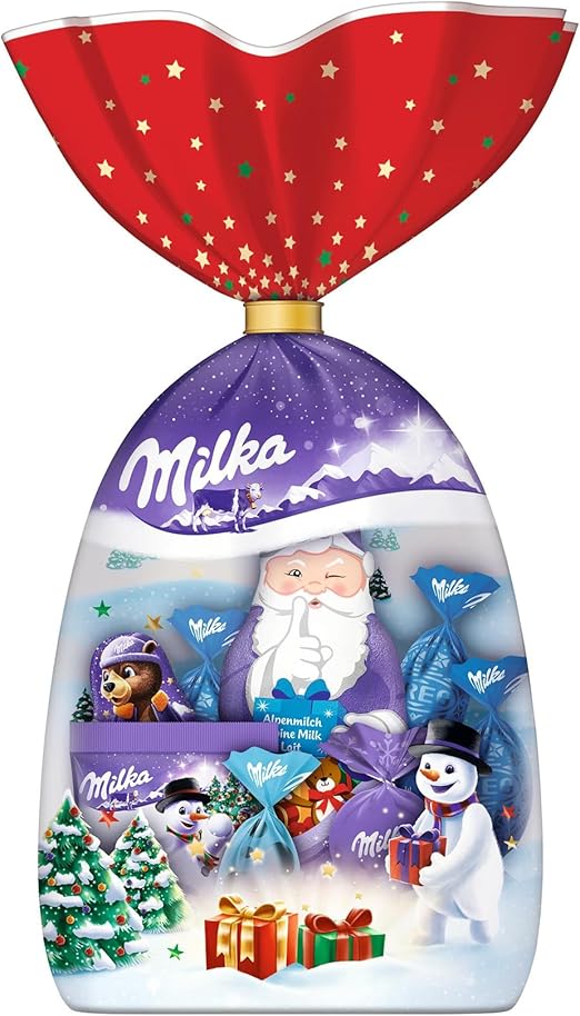 Milka - ассортимент альпийских молочных конфет - рождественские конфеты - 1 упаковка 126 г