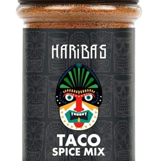 Приправа для тако HARIBAS, порошок, 80 г – вегетарианская приправа, легко готовится, натуральный классический вкус, удобно хранить, банка-шейкер – смесь приправ для тако, 80 г