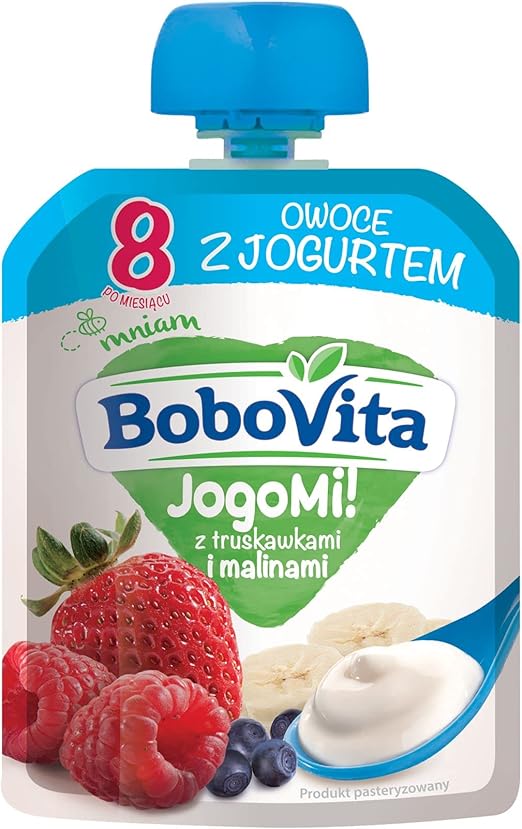 Bobovita JogoMi! Фрукты с йогуртом для детей: черника, клубника, малина, 80 г