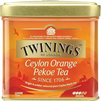 Чай Twinings Ceylon Orange Pekoe, жестяная банка 100 г, черный чай. Этот чай отличается освежающим ароматом. Черный чай, 2 пакетика в упаковке (2 x 100 г).