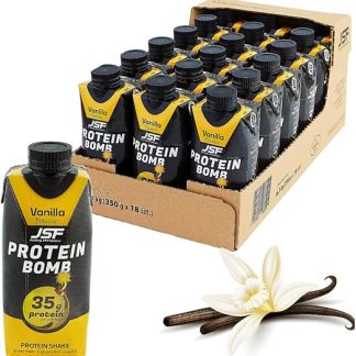 Набор JSF Fueling Champions 18x Protein Shake 350 мл – без добавления сахара, 35 г белка, протеиновый напиток – ванильный – без глютена – питьевой напиток, заменитель пищи