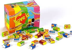 Жевательная резинка Love is Chewing Bubble Gum - Ассорти из 5 вкусов - Коробка из 100 штук
