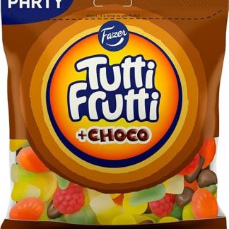 Fazer Tutti Frutti + Choco - смесь шоколадных, лакричных и фруктовых жевательных конфет для вина, конфет, подарочных пакетов, 325 г.
