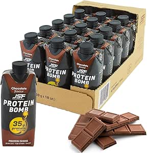 Набор JSF Fueling Champions 18x Protein Shake 350 мл – без добавления сахара, 35 г белка, протеиновый напиток – шоколадный – без глютена – питьевой напиток, заменитель пищи