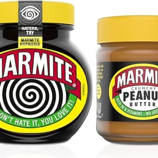 Банка Marmite с дрожжевым экстрактом, богатым витамином B, 250 г, с арахисовой пастой Marmite, хрустящей арахисовой пастой, богатой витамином B, 225 г.