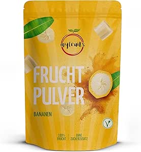 Банановый порошок myfruits® – без добавок, 100% банан, лиофилизированный, фруктовый порошок для смузи, коктейлей и йогурта (70 г)
