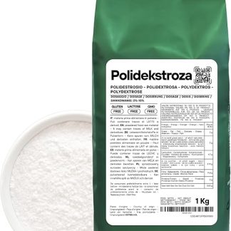 Порошок полидекстрозы SaporePuro, 1 кг – растворимая пищевая клетчатка – низкокалорийный, загуститель и стабилизатор, идеально подходит для мороженого, десертов, выпечки и напитков.