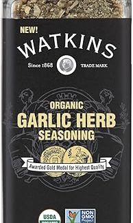 Органическая смесь специй Watkins Gourmet, чесночно-травяная, банка 2,9 унции, 1 шт.