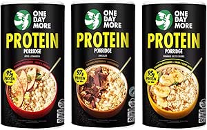 OneDayMore - Набор из 3 тюбиков овсяной каши с протеином: яблоко с корицей, шоколад, банан с соленой карамелью, овсяные хлопья, клетчатка, протеин, фруктовый протеин.