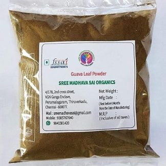 SREE MADHAVA SAI Organics Порошок из листьев гуавы, 100 г, сушеные листья, 100% натуральный, традиционный метод, без консервантов
