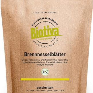 Органический чай из листьев крапивы Biotiva, 250 г - рассыпной чай из крапивы, чистые травы крапивы, упакован и проверен в Германии.