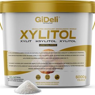 Оригинальный финский сахар GiDeli Xylit, 5 кг, в ведре, березовый сахар, пищевой заменитель, подходит для веганов и полезен для зубов.