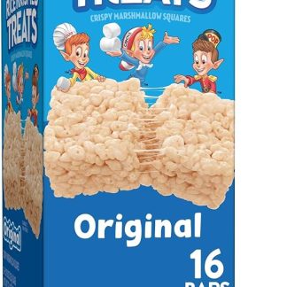 Хрустящие квадратики из рисовых хлопьев Rice Krispies Treats с маршмеллоу, детская закуска, батончики, оригинальный вкус, коробка 355 г (16 батончиков)