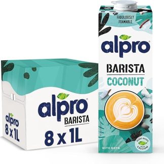 Кокосовый напиток длительного хранения Alpro Barista с пенкой, 1 л 100% растительная основа Веганский и безмолочный Упаковка из 8 штук
