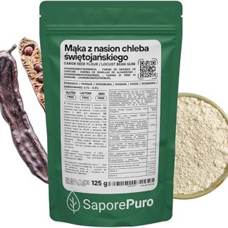 Мука из семян рожкового дерева Saporepuro, 125 г – БЕЗ ГЛЮТЕНА – 100% чистый натуральный загуститель и желирующий агент – Идеально подходит для мороженого, сорбетов, десертов и соусов