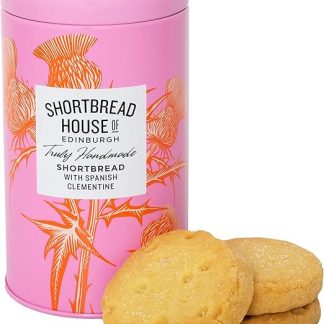 Shortbread House of Edinburgh, жестяная банка 140 г, аутентичные песочные печенья ручной работы с испанским клементином.