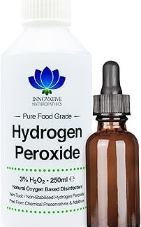 3% пищевая перекись водорода, 250 мл, флакон с пипеткой из янтарного стекла