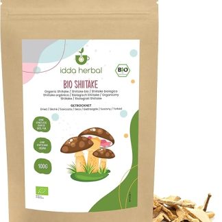 Органические сушеные грибы шиитаке IDDA Herbal, 100 г, для приготовления пищи.