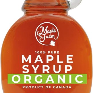 MapleFarm - Органический кленовый сироп - Произведено в Канаде - Класс А (темный, насыщенный вкус) - Бутылка 189 мл (250 г) - Чистый органический кленовый сироп - Органический кленовый сироп