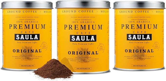 Кофе SAULA PREMIUM, упаковка из 3 банок по 250 г каждая. Премиум-кофе Original, 100% молотая арабика, 250 г (набор из 3 банок).
