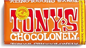 Шоколад Tony's Chocolonely - Молочный шоколад с карамелью и морской солью - Шоколадная плитка с кусочками карамели - 32% какао - 1 x 180 г - Бельгийский шоколад Fairtrade
