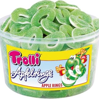 Trolli - Кольца из кислого яблока - Пенная жевательная резинка - Фруктовая жевательная резинка - 150 шт./1200 г