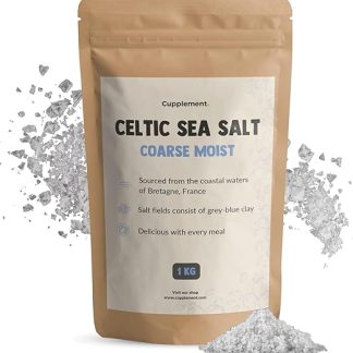 Добавка - Кельтская морская соль 1 кг - Крупнозернистая кельтская морская соль - Крупнозернистая - Для солонки - Неорганическая, Fleur de Sel, гималайская, органическая или мелкозернистая минеральная