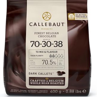 Шоколад CALLEBAUT, рецепт № 70-30-38 – кувертюр, нежный темный шоколад, 70,5% какао, 400 г, 1 упаковка.
