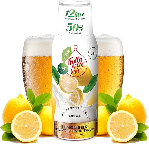 Легкий - низкоуглеводный - фитнес-сироп от FruttaMax Без сахара со стевией 50-60% фруктов, 500 мл (лимон-радлер, легкий)