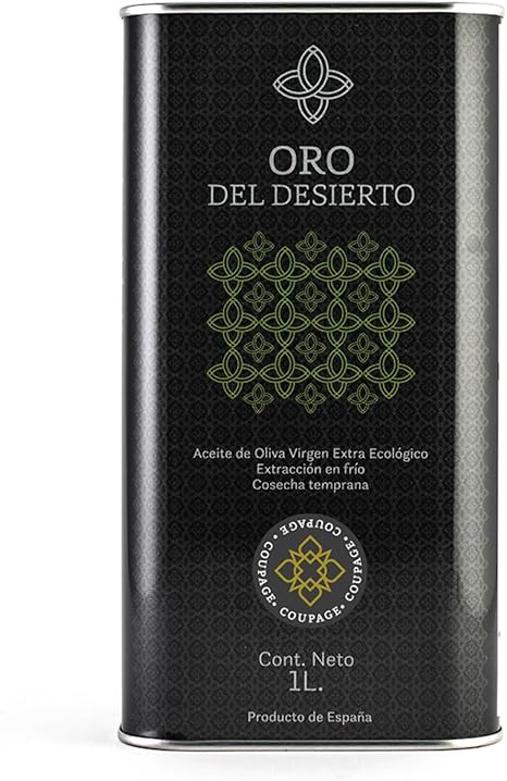 ORO DEL DESIERTO - Испанское оливковое масло первого отжима (Купаж сортов Арбекина, Хохибланка и Пикуаль) - банка 1 л.