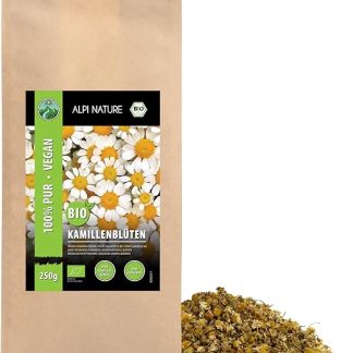 Органический ромашковый чай Alpi Nature, 250 г, сушеные цветки ромашки высочайшего качества.