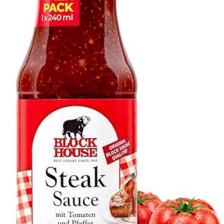 Соус для стейков Block House, 240 мл, для мясных или рыбных блюд – ресторанного качества.