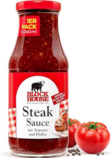 Соус для стейков Block House, 240 мл, для мясных или рыбных блюд – ресторанного качества.