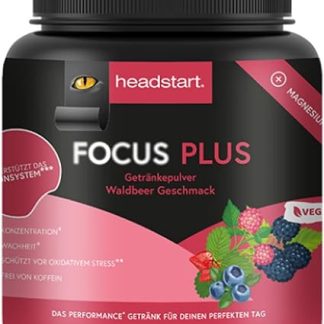 Веганский порошок Headstart для вашего энергетического напитка Focus Plus Лесные ягоды 500 мл Еда для космонавтов без кофеина для повышения концентрации Повышенная производительность Игровой бустер для космонавтов