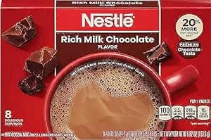 Смесь для приготовления горячего какао Nestle, насыщенный шоколадный вкус, 8 x 0,85 унции, картонная упаковка.