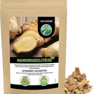 Нарезанный корень имбиря (250 г), имбирный чай, кусочки имбиря, имбирный чай, 100% натуральный, имбирь без добавок, нарезанный корень имбиря