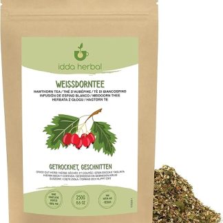 Травяной чай из боярышника IDDA, 250 г, сушеная и измельченная трава боярышника, рассыпной травяной чай.