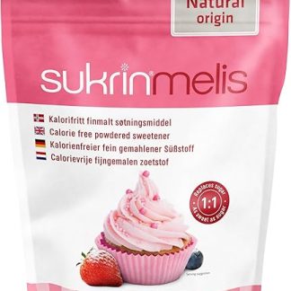 Сахарная пудра Sukrin (1:1) – натуральный заменитель сахара, без калорий, с низким гликемическим индексом, содержит эритритол и стевию – подходит для кето-диеты, низкоуглеводной диеты и веганских продуктов – идеально подходит для приготовления пищи.
