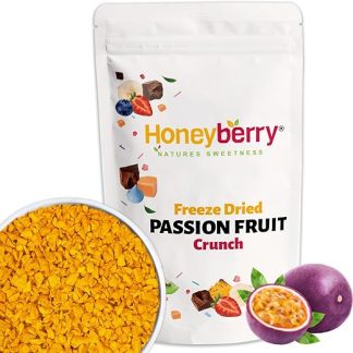 Сублимированная кукурузная крупа с маракуйей 100 г - Сублимированный сок маракуйи - Сушеные хрустящие кусочки маракуйи для выпечки, украшения тортов, десертов, каши, добавления в йогурт - Маракуйя