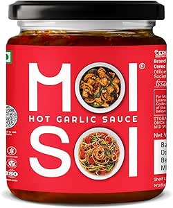 Острый чесночный соус MOI SOI премиум качества, соус для приготовления пищи, маринад, соус для жарки и тушения. Подходит для веганов. Без глютена. Без глутамата натрия. Поставляется свежим. Без искусственных красителей. 175 г.
