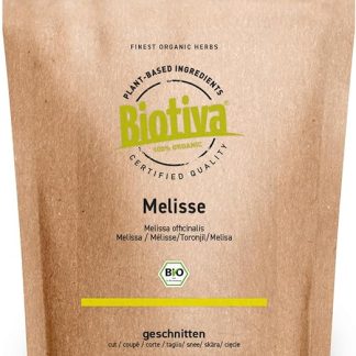 Органический чай Biotiva Melisse 100 г – Мелисса лекарственная – сушеные листья мелиссы – травяной чай – веганский – без добавок – разлит в бутылки и сертифицирован в Германии (DE-Öko-005)