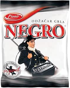 16 конфет NEGRO с лакричной начинкой, помогают снять стресс или способствуют отказу от курения. Pionir Serbia, 16 x 100 г.