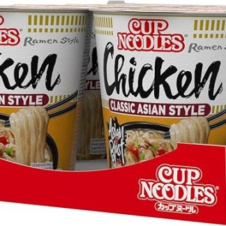 Лапша быстрого приготовления Nissin Cup Noodles – Вкусная курица, 8 штук, суповая лапша быстрого приготовления, куриный и овощной вкус, быстрое приготовление в стаканчике, азиатская кухня (8 x 63 г)