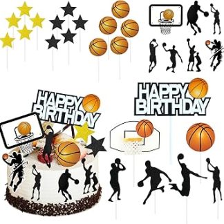 Набор из 29 предметов для украшения баскетбольного торта, формочки для кексов, флажки для выпечки десертов, подходит для дней рождения и вечеринок в баскетбольной тематике.