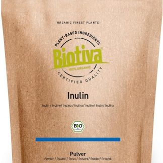 Органический инулиновый порошок Biotiva 1000 г (2 x 500 г) – порошок агавы с содержанием агавы 90% – пребиотик – разлито и проверено в Германии (DE-ÖKO-005) – 100% веганский продукт