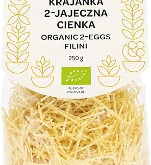 Макароны BioNaturo с 2 яйцами, тонкие ломтики, ОРГАНИЧЕСКИЕ, 250 г - Натуральные, экологичные, изготовлены из твердых сортов пшеницы и яиц, идеально подходят для супов, высокое качество и вкус - Макароны с 2 яйцами, тонкие ломтики