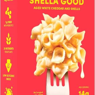 Макароны Goodles Shella Good с выдержанным белым чеддером и ракушками - богаты питательными веществами: настоящий сыр, клетчатка, белок, пребиотики, растительные и овощные ингредиенты Без ГМО, органические ингредиенты [Shella Good, 1 упаковка, 170 г]