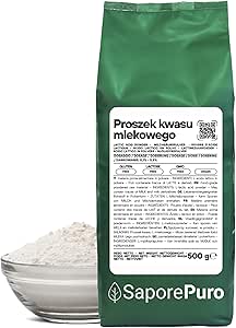 Порошок молочной кислоты SaporePuro 500 г – пищевой продукт – для выпечки, молочных продуктов, ферментированных напитков и косметических применений.