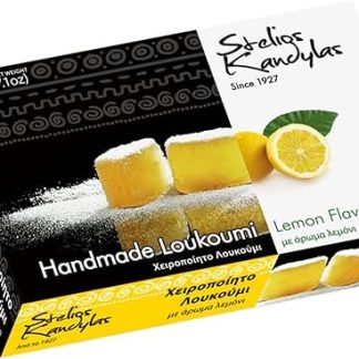 Греческое лимонное желе с лукуми от Kandylas, 200 г, традиционный десерт ручной работы, аутентичный вкус Греции.