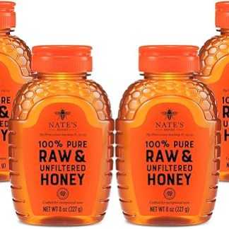 Подарочный набор Nature Nate's Honey — 100% чистый нефильтрованный мед для праздников — натуральный подсластитель — флаконы с дозатором 230 мл (4 шт.)